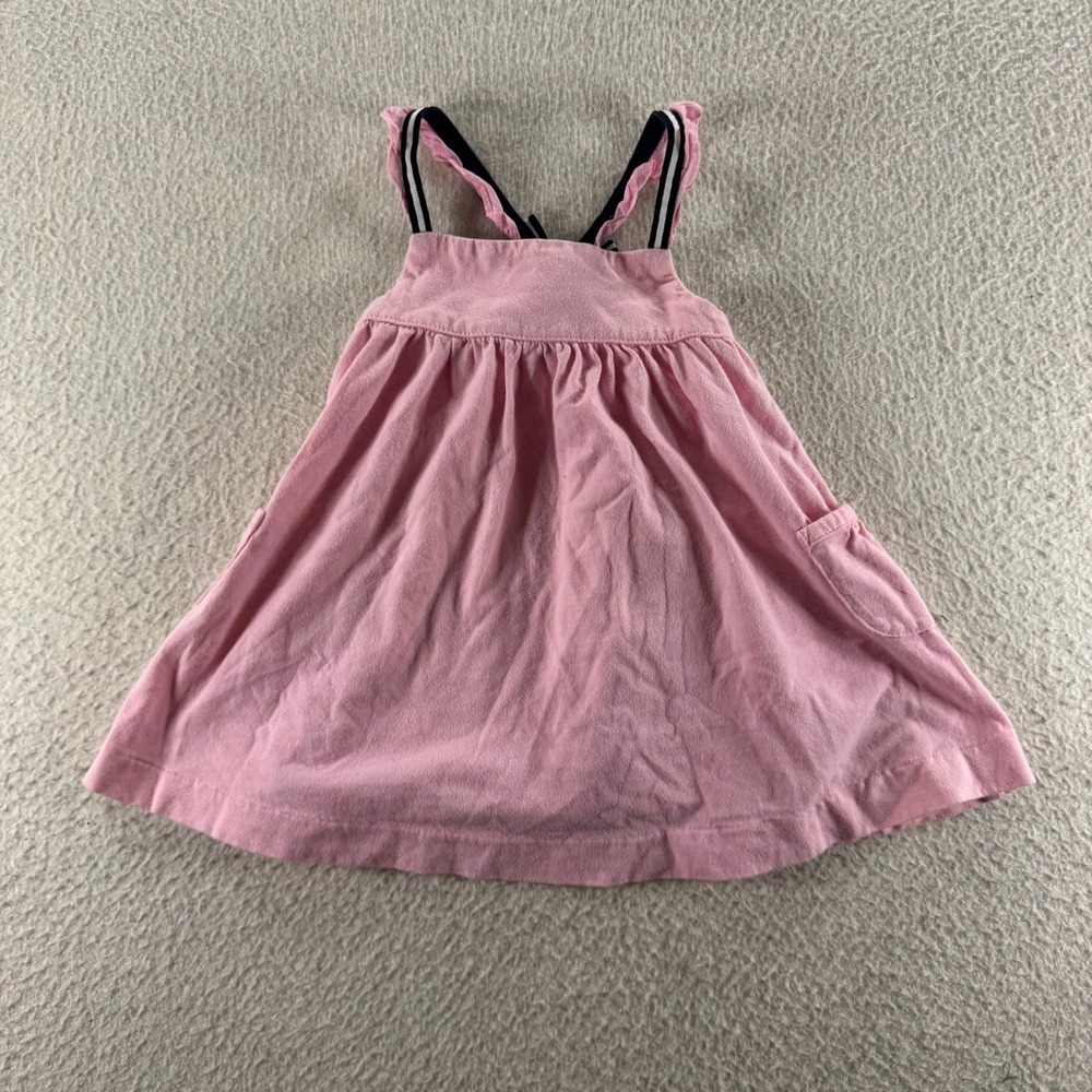 Ralph Lauren Sun Dress Baby Girl 6M Pink Good Ruffle Bow Nautical Straps